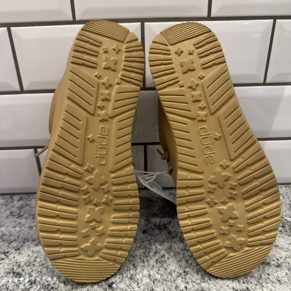 Hey‎ Dude Wally Youth Mono Leather Tan Loafers Shoes Size YT5 Comfort Casual New - Picture 6 of 8